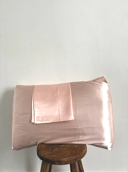 Satin Pillowcase Set - Coral Pink