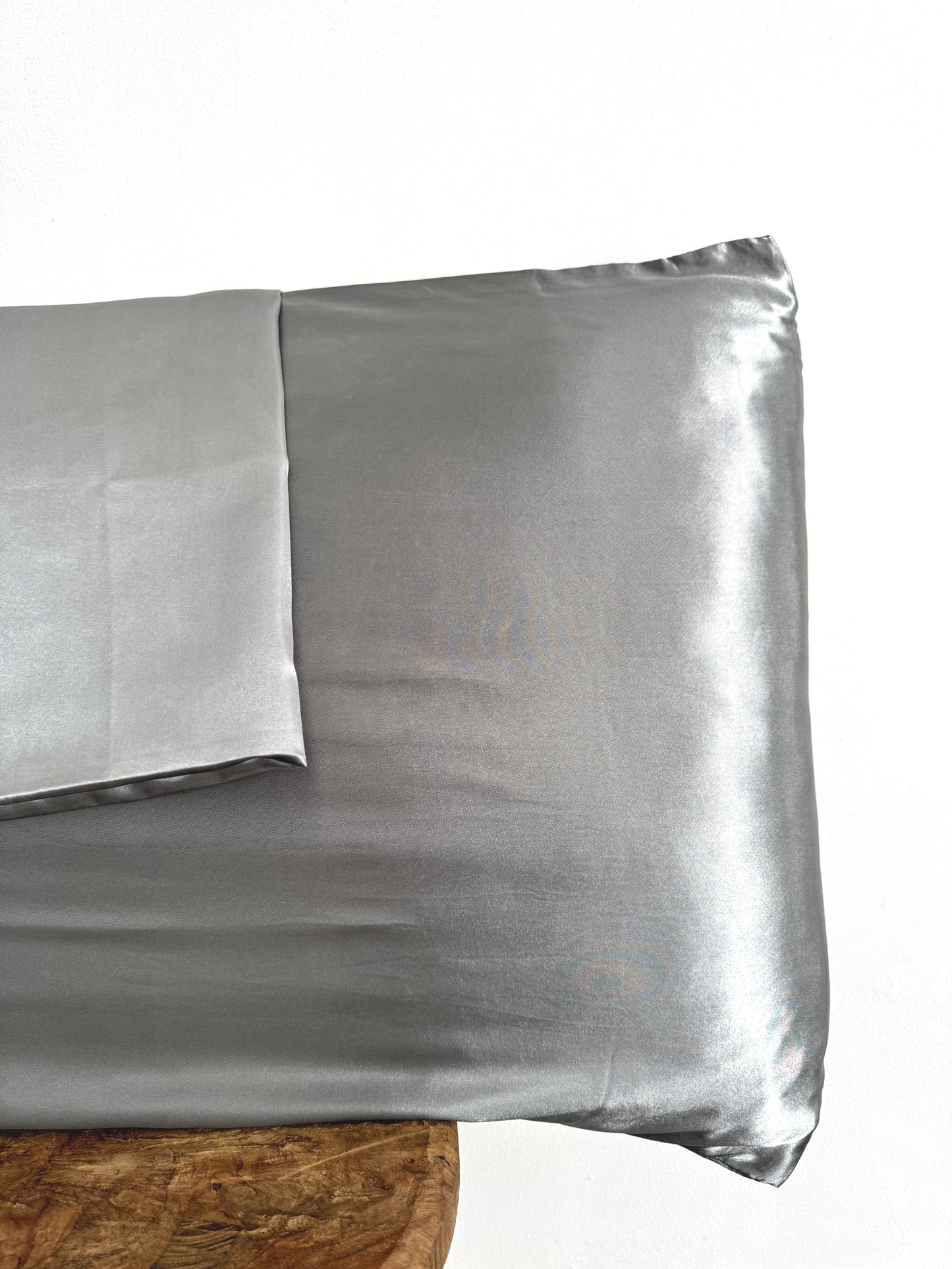 Satin Pillowcase Set - Silver Grey